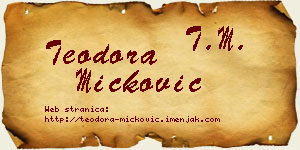 Teodora Micković vizit kartica